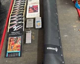 1258 11 Snap On Pin Up Calendars, 3 Lighters, 1 Machete