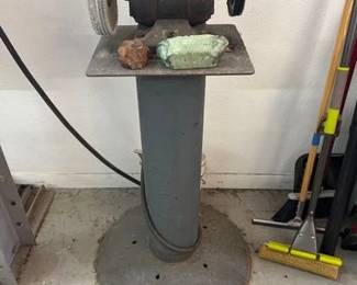 1765 Bench Grinder with Polishing wheels on stand