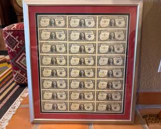 7016 24 Framed 1957 $1 Silver Certificates