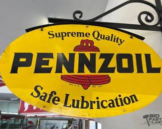 1885 Pennzoil Sign with Bracket