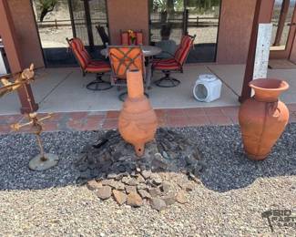8521 Fire Pit, Flower Pot, Weather Vein