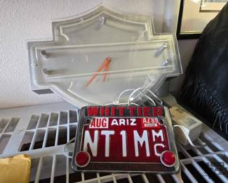 2110 Harley Davidson Clock Motorcycle License Plate