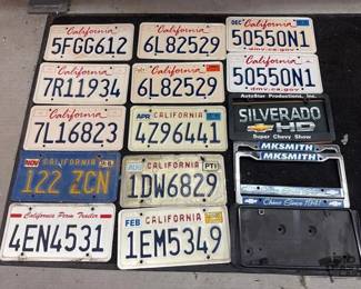 2542 12 License Plates and 4 License Plate Covers