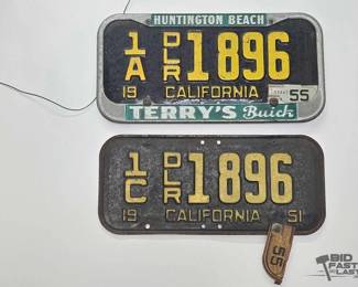 1470 2 California License Plates