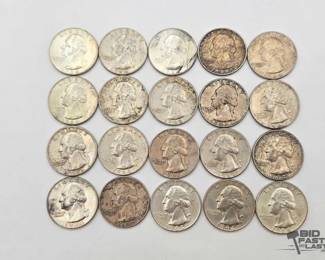 22 20 90 Silver Quarters, 125g