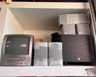 2530 2 T.Vs and 5 JBL Surround Sound Speakers