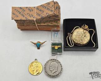 48 Eisenhower Dollar Money Clip, Pins More