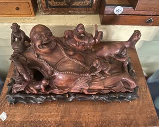 All hand carved wooden Buddha