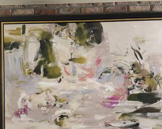 Very large abstract canvas, pastels 65x46x4 $200