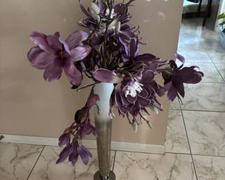 28” tall vase silver to white.  