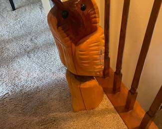 Carved wood owl