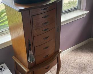 Tall solid wood jewelry box