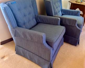 2 blue vintage upholstered arm chairs $65ea
2 for $100