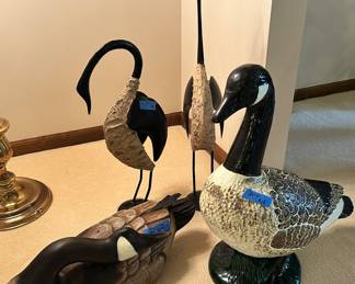 Larger wood & ceramic birds
