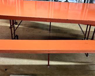 MCM Metal 95”long 3 pc  Folding picnic table/ bench set $395