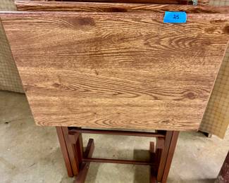 Set of 4 wood TV Tables w/ stand $25