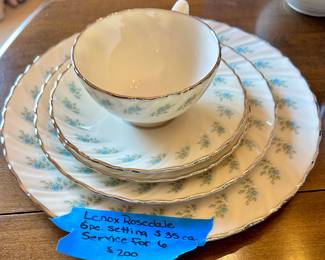 (6) 6 piece Lenox Rosedale China $200 or
$35/ 6 pc place setting