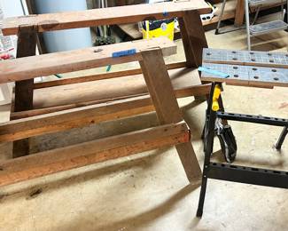 2 wood horses $25