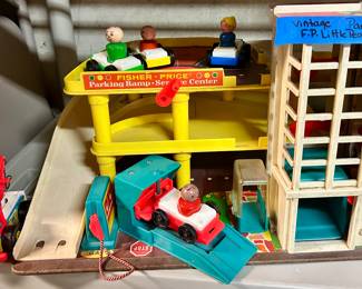 Vintage little people parking garage with elevator $60