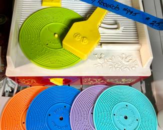 Vintage Fisher-Price record player with records $25