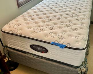 Simmons Beautyrest Classic extra long firm twin mattress set with frame $139