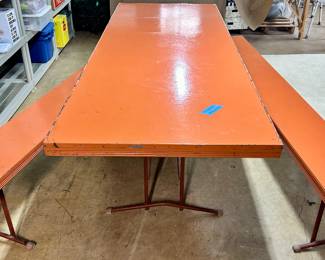 MCM Metal 95”long 3 pc  Folding picnic table/ bench set $395