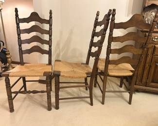 French country vintage ladderback cane seat  straight back Chairs $95 ea
