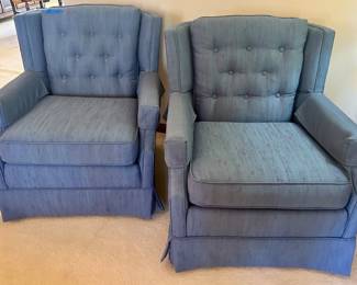 2 blue vintage upholstered arm chairs $65ea
2 for $100