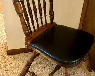 Upright vintage padded seat solid wood Chair $35