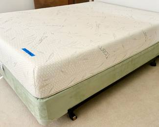 Queen, bamboo mattress set and frame $165