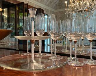 Swarovski plate and stemware