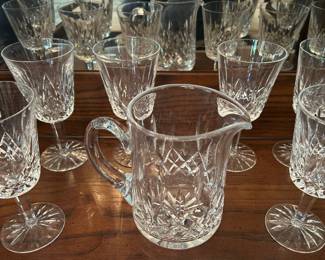 Waterford Lismore stemware & pitcher
