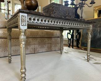 Maitland-Smith Vanguard marble top coffee table