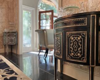 Pair of demilune tables