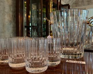 Baccarat high-ball glasses and ice bucket