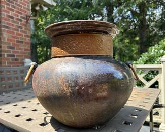 Large signed Tony Evans banded pottery