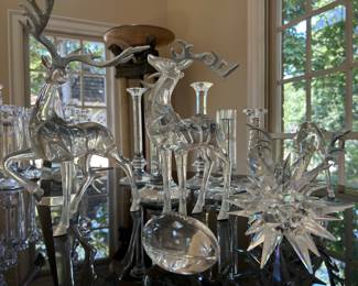 Lots of crystal and glass decor