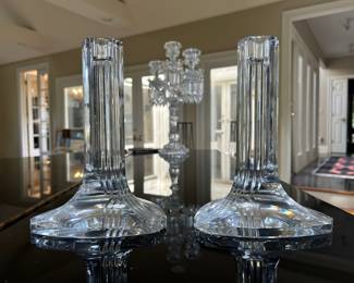 Baccarat art deco crystal candlesticks