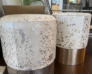Pony skin ottomans