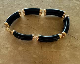 Black Onyx & 14kt. Gold Bracelet