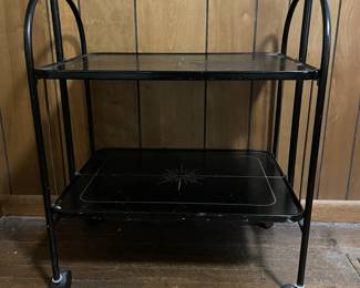 1950's Folding Bar Cart Serving Table