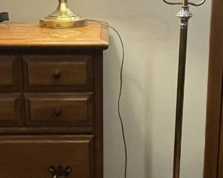 Brass Floor Lamp & Desk Lamp