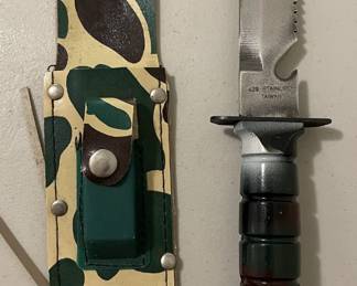 Camouflage Fixed Blade Hunting Knife W/Sheath