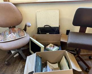 Office Items and 2 Desk Chairs