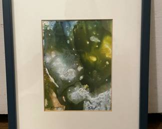 Original Artist Signed Alcohol Ink Painting This is an original H. Guyman alcohol ink painting, matted, and framed.