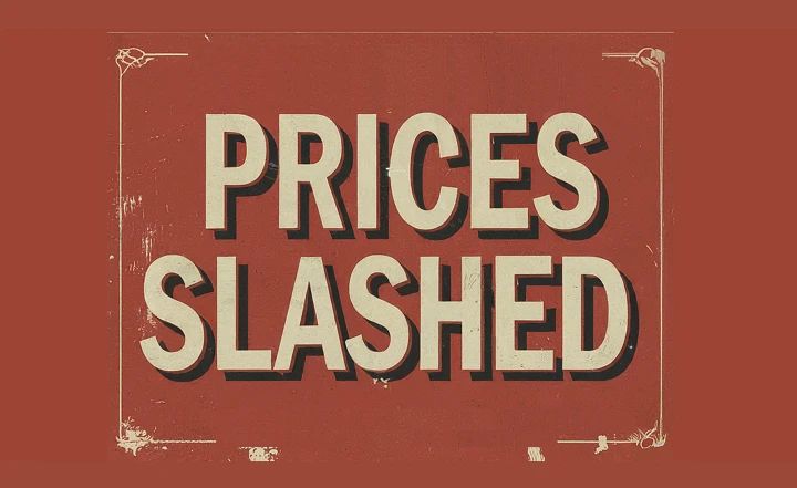 Prices reduced for last day of sale. Come on it and find a great item at a great price.
