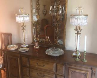 Decorative Sideboard & Ornate Mirror