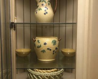 Tiffany & Co Portugal Majolica Pitcher and Jardinière