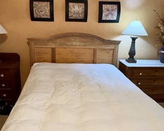 Solid wood Queen size headboard. Has a matching dresser. 