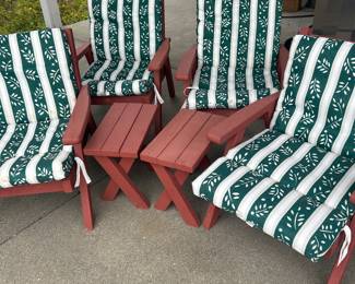 Red wood outdoor patio furniture